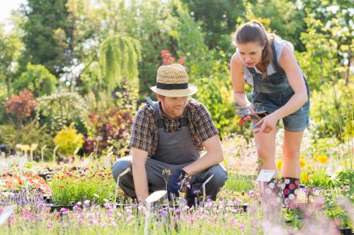 Gardening team starting a garden clearance in Barnet